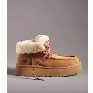 Anthropologie UGG Women's Funkarra Cabin Chestnut Cuff Bootie EUC $140